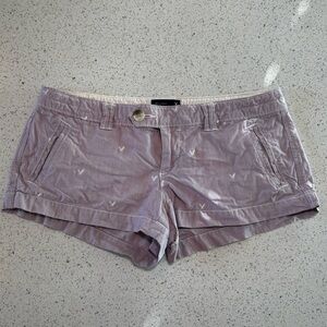 American eagle shorts. Light purple and white pin stripe. Size 2. Eagle detail.